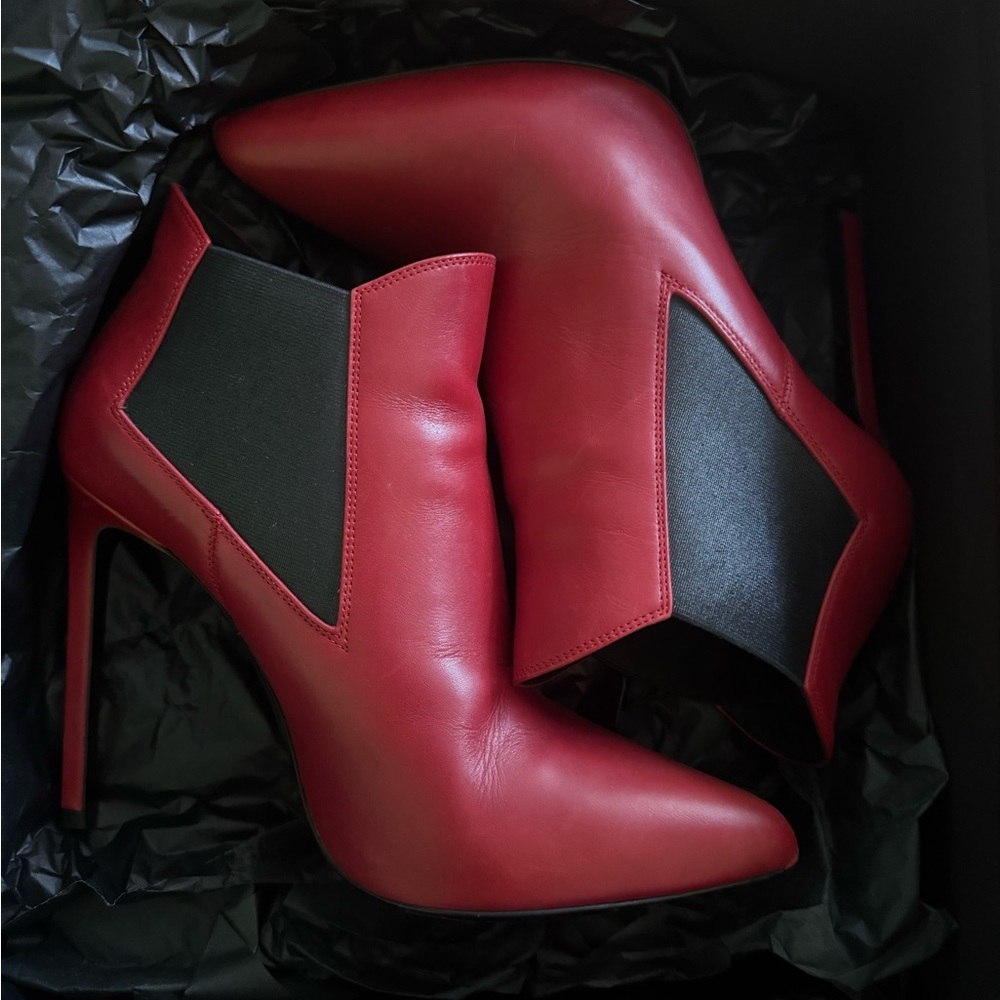 Saint Laurent Red Heeled Boots